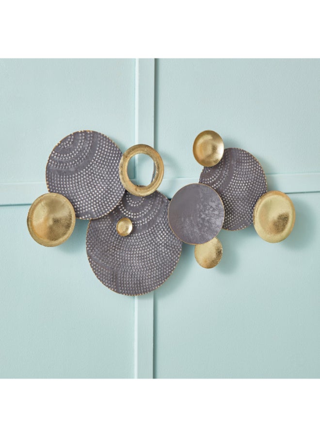 Home Box Tisso Metal Wall Decor - Gray and Gold - Image 1